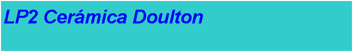 Cuadro de texto: LP2 Cerámica Doulton#